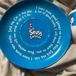 Dr. Seuss quoted  Blue Plate and Cup Decor